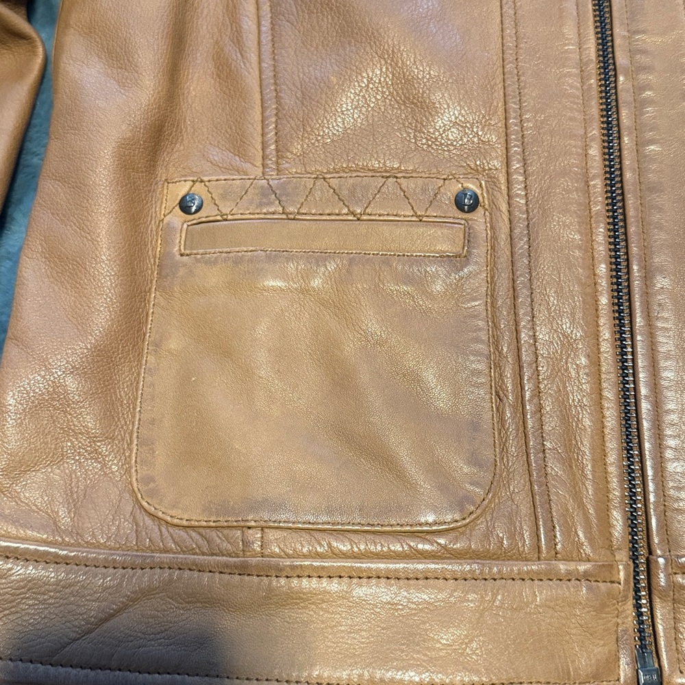 Bernardo Cognac Leather Moto Jacket - Picture 5 of 15